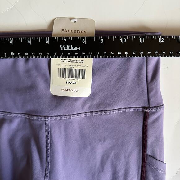 Fabletics High-Waisted Cold-Weather Pocket Legging Women’s size XS /4 Purple NWT - Picture 7 of 10